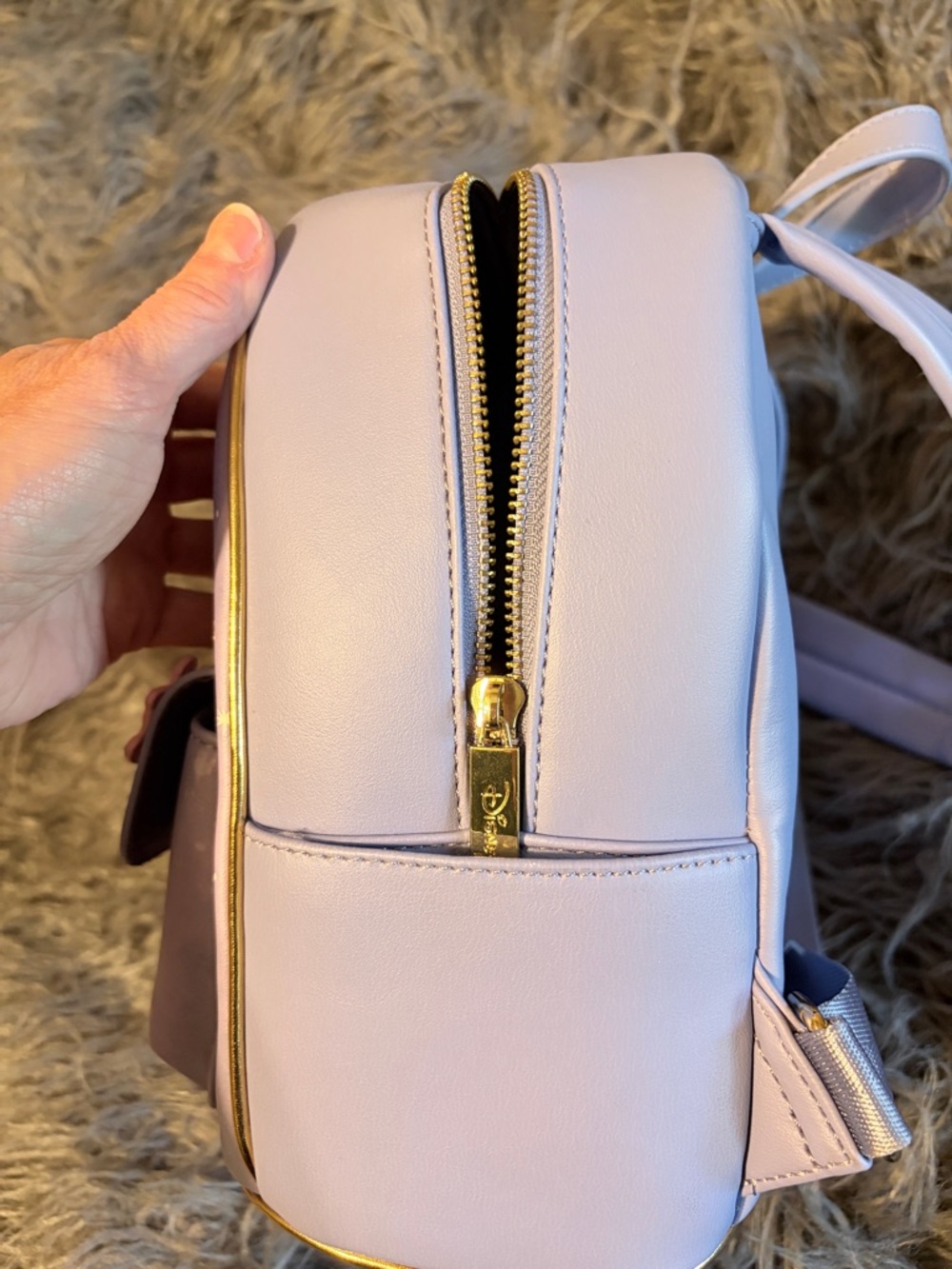 Danielle Nicole Lavender Rapunzel Fairy Tale Mini Backpack with Floral Appliqués - Picture 7 of 10